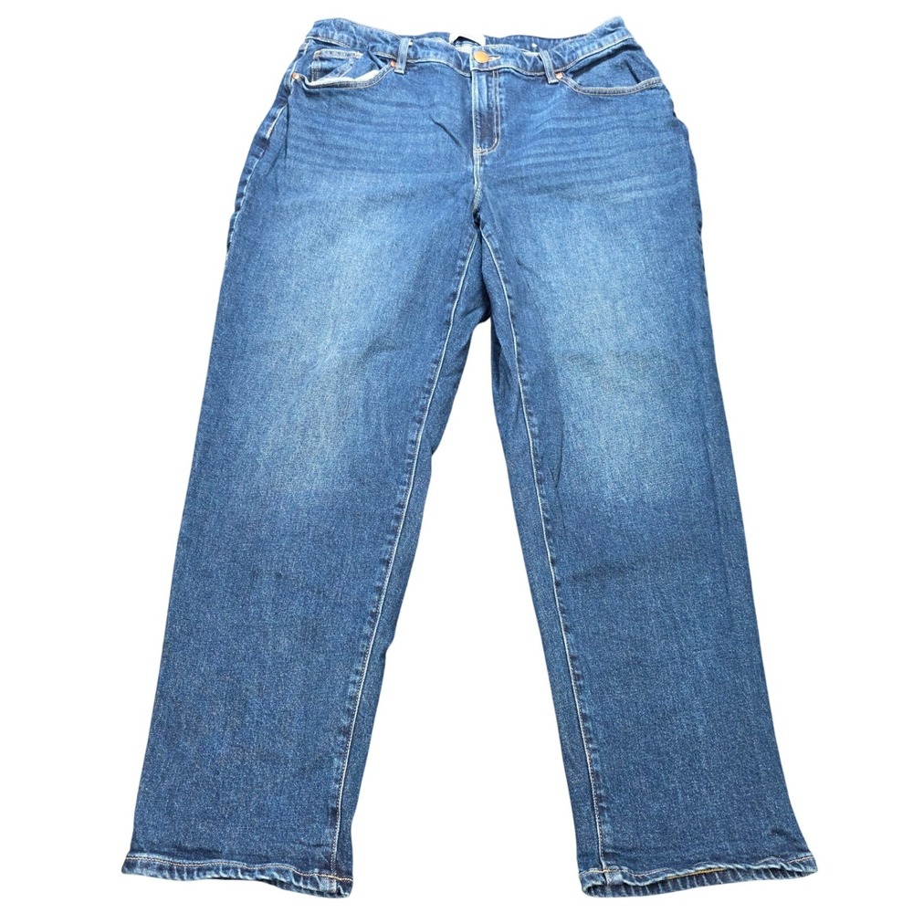 Lane Bryant Boyfriend Jeans Women's Size 14 Blue Mid Rise Straight Leg Stretch
